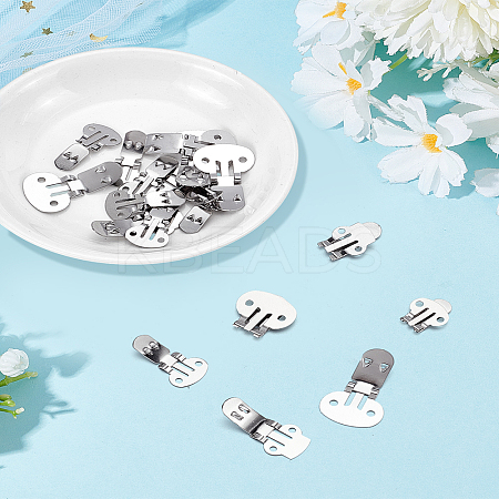 18Pcs 3 Styles Stainless Steel Flat Blank Shoe Clips FIND-LP0008-56-1