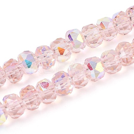 Electroplate Transparent Glass Beads Strands EGLA-N022-05B-C04-1