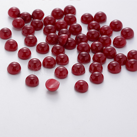 Half Round ABS Plastic Imitation Pearl Cabochons MRMJ-Q092-6mm-D06-1