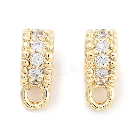 Brass with Cubic Zirconia Tube Bails KK-P271-08G-1