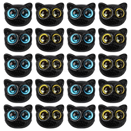 10Pcs 2 Colors Opaque Resin Beads RESI-YW0001-93-1