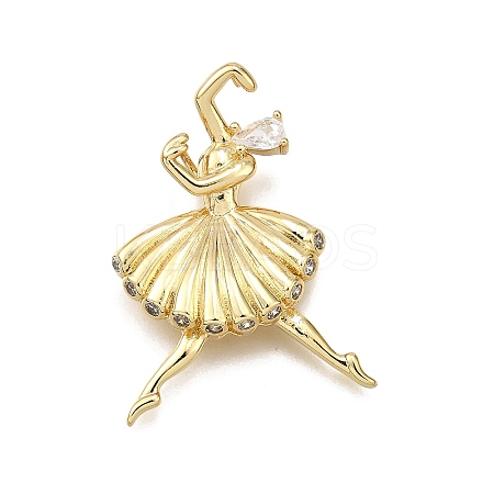 Rack Plating Brass Micro Pave Cubic Zirconia Pendants KK-D343-14G-D-1