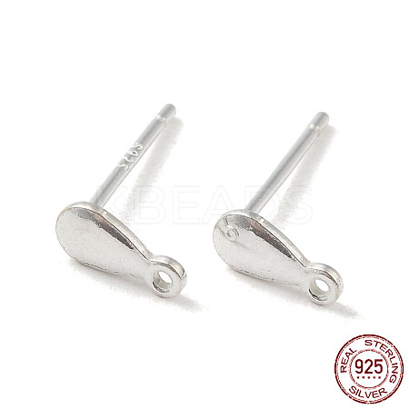 Teardrop 925 Sterling Silver Stud Earring Finddings STER-K174-14S-1