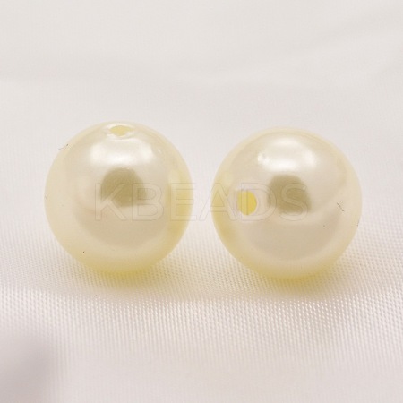 ABS Plastic Imitation Pearl Round Beads SACR-S074-10mm-A41-1