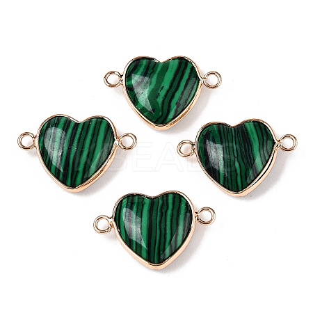 Synthetic Malachite Love Heart Pendants G-T138-205B-G-1