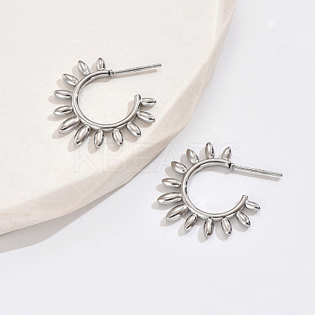 304 Stainless Steel Sun Stud Earrings ZJ1765-1-1