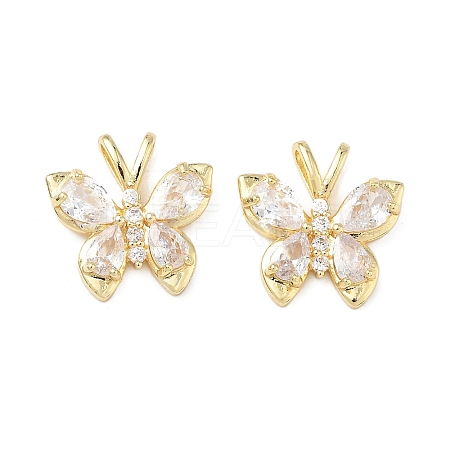 Brass Micro Pave Cubic Zirconia Pendants KK-L256-02G-1