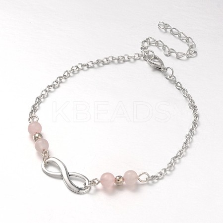 Fashion Tibetan Style Alloy Infinity Anklets AJEW-AN00071-03-1