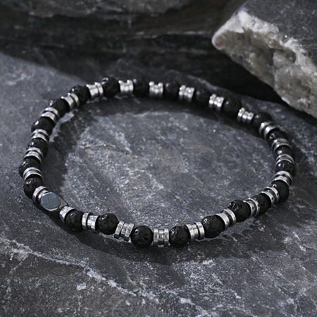Bohemian Style Natural Lava Rock Beads Stretch Beads for Women Men CZ0038-1