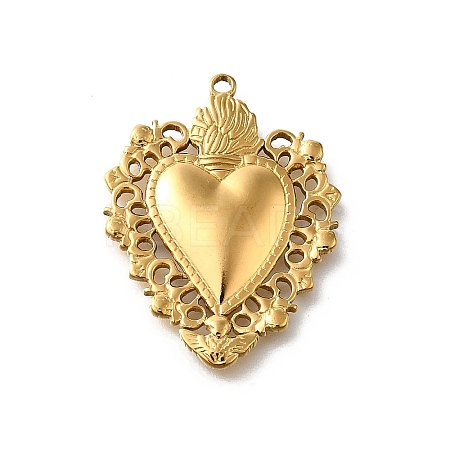 304 Stainless Steel Pendants STAS-V006-03G-01-1