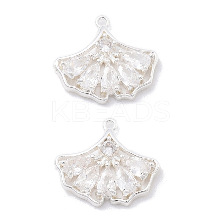 Brass Micro Pave Cubic Zirconia Pendants KK-B134-44S-1