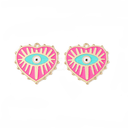 Rack Plating Alloy Enamel Pendants X-ENAM-K067-05B-1