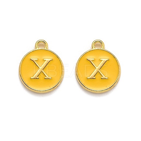 Golden Plated Alloy Enamel Charms ENAM-Q437-13X-1