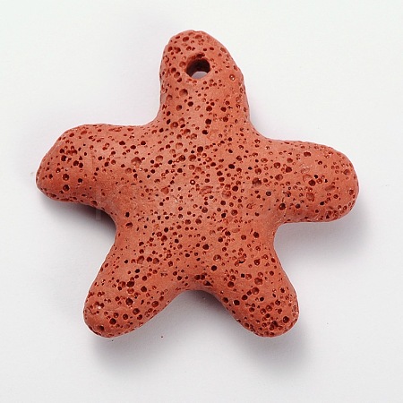 Synthetic Lava Rock Big Starfish/Sea Stars Pendants G-O025-05D-1