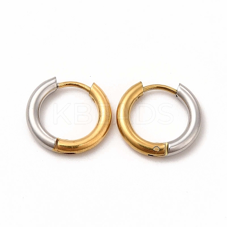 Two Tone 304 Stainless Steel Huggie Hoop Earrings for Women EJEW-C011-07A-1