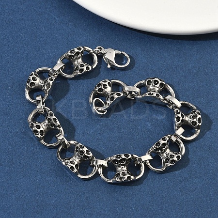 304 Stainless Steel Link Chain Bracelets for Men Women BJEW-D385-06AS-1