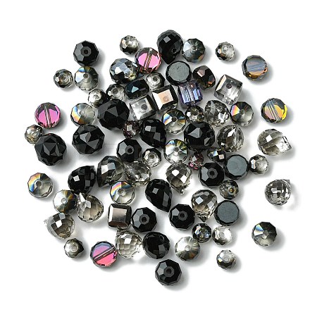 114Pcs Transparent Electroplate Glass Beads GLAA-K064-09D-1