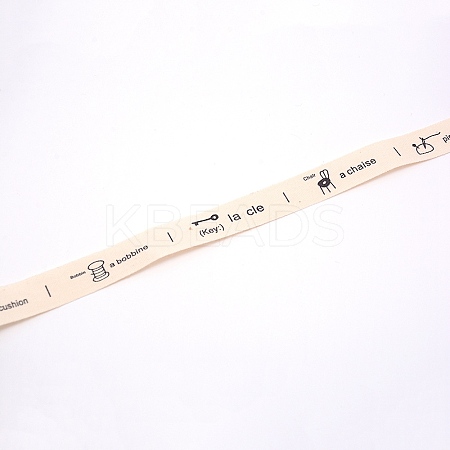 Polycotton(Polyester Cotton) Ribbon OCOR-WH0064-35B-1