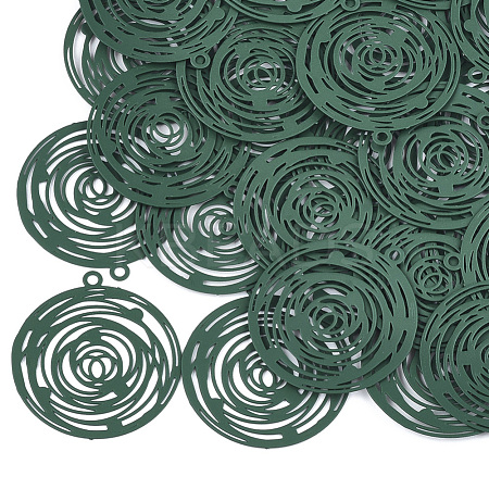 430 Stainless Steel Filigree Pendants X-STAS-T042-11B-1