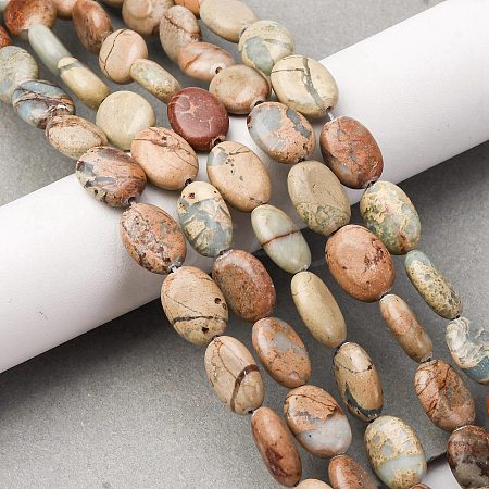 Natural Aqua Terra Jasper Beads Strands G-L624-E03-14x10mm-1