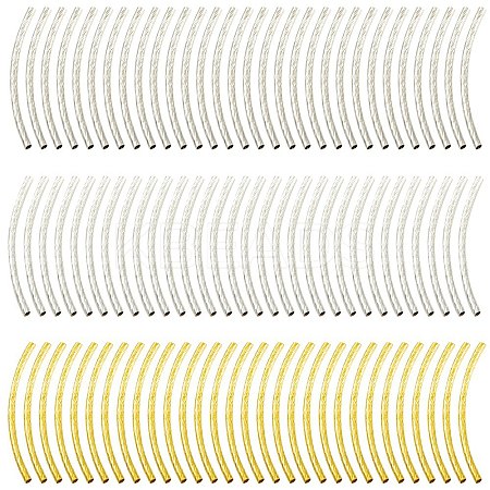 90Pcs 3 Colors Brass Tube Beads KK-YW0002-03-1