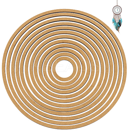 12Pcs MDF Sheets Rings AJEW-WH0816-273-1