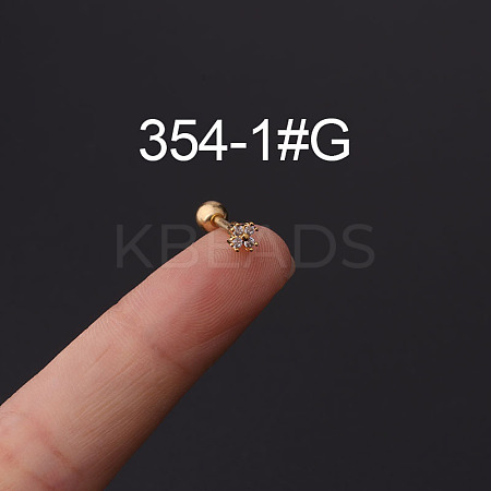 316L Stainless Steel Micro Pave Cubic Zirconia Cartilage Earrings WG094CA-19-1