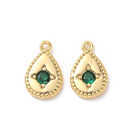 Brass Micro Pave Cubic Zirconia Charms KK-D504-20B-G-1