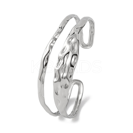 Fashionable 304 Stainless Steel Cuff Bangles for Women BJEW-B104-14P-1