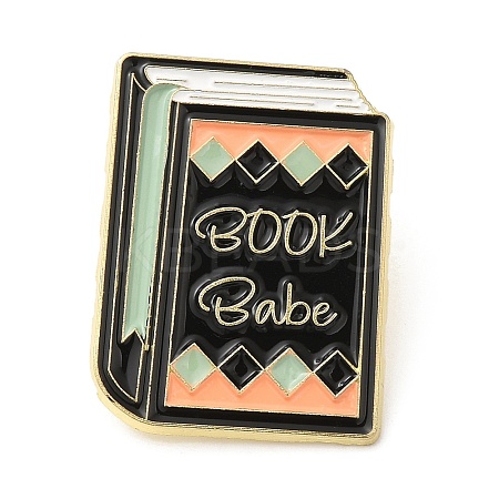 Reading Theme Zinc Alloy Enamel Pins JEWB-K001-02A-G-1