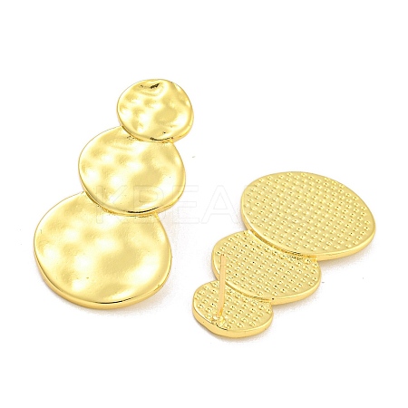 Rack Plating Flat Round Brass Stud Earrings for Women EJEW-G410-64G-1