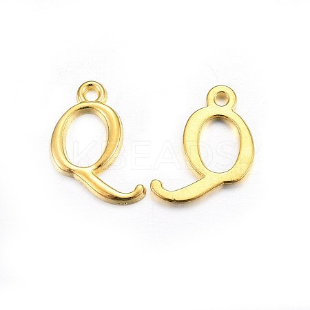 Golden Plated Alloy Letter Pendants LS-X-PALLOY-J718-01G-Q-1