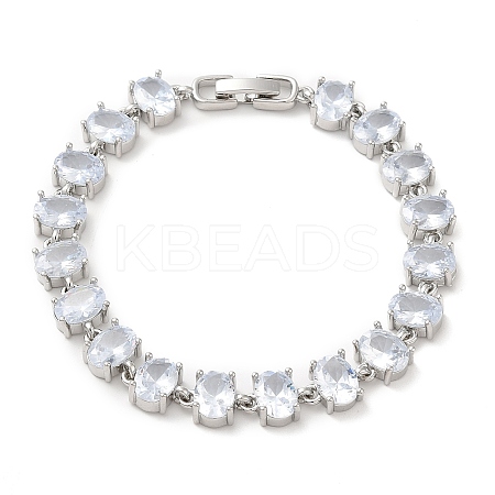 Clear Cubic Zirconia Tennis Bracelet BJEW-M296-01P-1