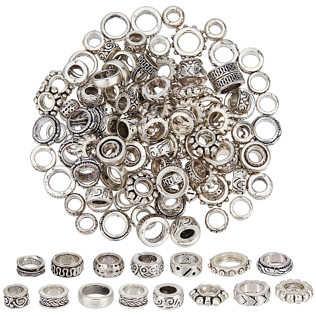 150Pcs 15 Styles Tibetan Style Alloy Beads Sets TIBEB-SC0001-50-1
