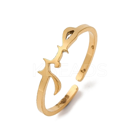 304 Stainless Steel Adjustable Cuff Rings for Women RJEW-B131-04G-1