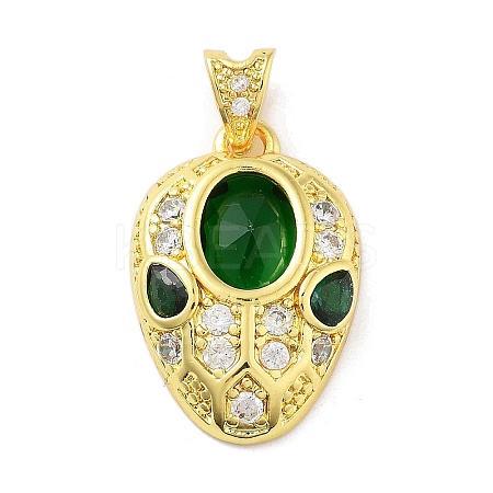 Brass Micro Pave Cubic Zirconia Pendants KK-F877-11G-1