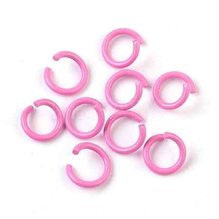 Spray Painted Iron Open Jump Rings IFIN-F149-F16-1