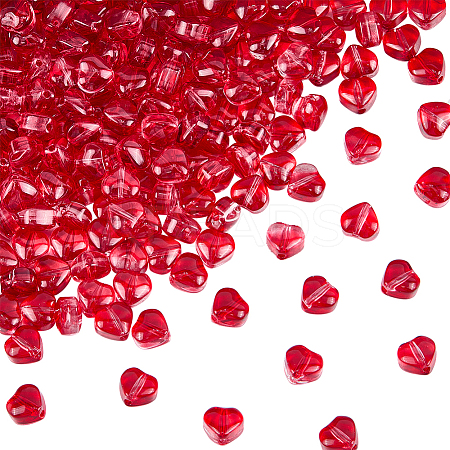 300Pcs Transparent Spray Painted Glass Beads GLAA-SP0001-48-1