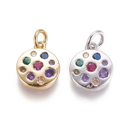 Brass Micro Pave Cubic Zirconia Charms ZIRC-E145-75-1