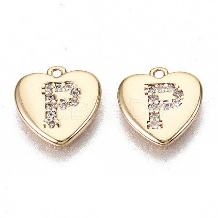 Brass Micro Pave Clear Cubic Zirconia Charms KK-N231-234P-NF-1