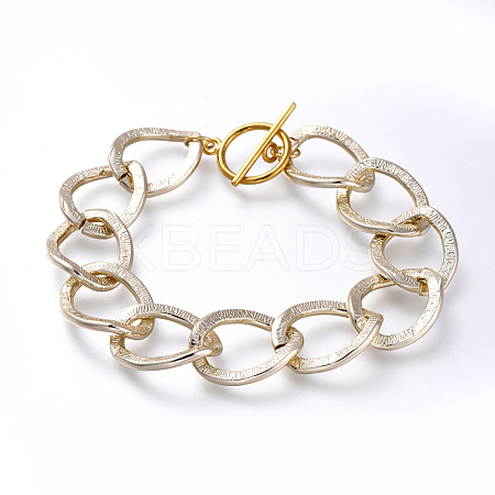 Aluminum Curb Chain Bracelets BJEW-JB05167-02-1