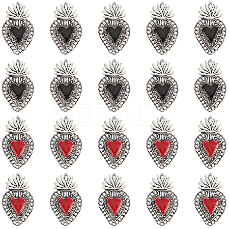 20Pcs 2 Colors Alloy Enamel Pendants ENAM-SC0005-04-1
