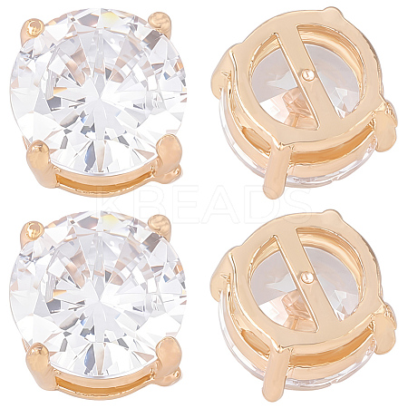 15Pcs Brass Clear Cubic Zirconia Multi-strand Links KK-BBC0019-93G-1