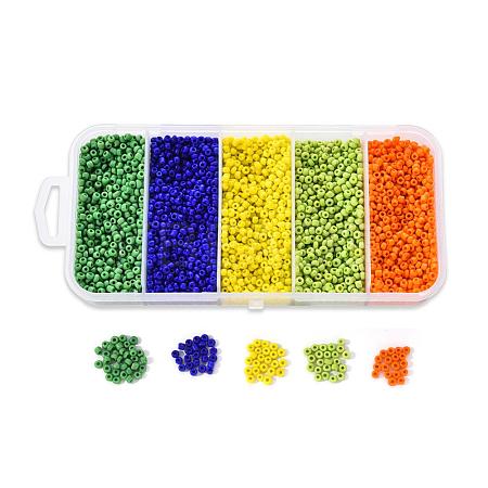 6000Pcs 5 Colors Glass Seed Beads SEED-YW0001-15B-1