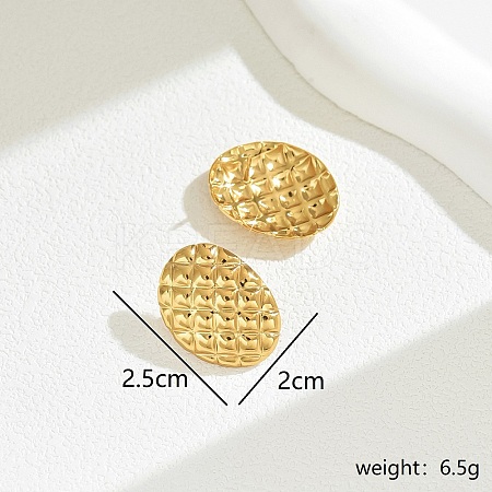Elegant Vintage 201 Stainless Steel Diamond Texture Square Stud Earrings Women's Party Dress PM5188-1