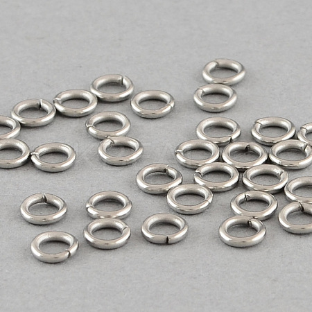 Tarnish Resistant 304 Stainless Steel Open Jump Rings A-STAS-Q186-02-7x1mm-1