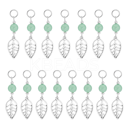 4Sets Leaf Tibetan Style Alloy Pendants FIND-UN0002-74-1