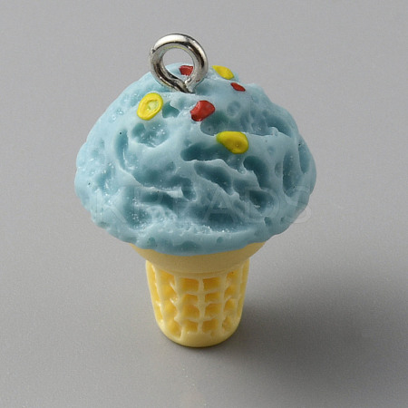 Opaque Resin Imitation Food Pendants RESI-WH0035-44B-1