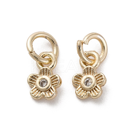 Brass Micro Pave Cubic Zirconia Charms KK-C071-10KCG-1