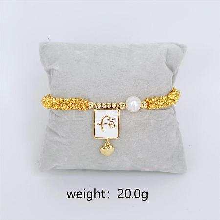 Bohemian Style Brass Rectangle Charm Bracelets FS-WG04134-04-1